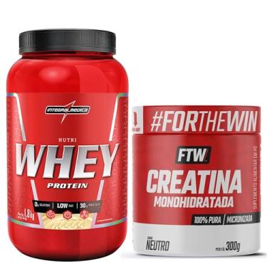Imagem de Kit Nutri Whey Protein Pote (900g) Integralmédica Sabor:Cookies & Cream + Creatina FTW
