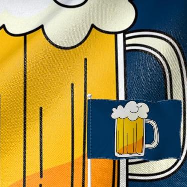 Imagem de YongFoto Bandeira de cerveja, 9 x 1,5 m, serapilheira dupla face, Oktoberfest, quatro lados, costurada, cor viva, durável, resistente a UV, resistente ao desbotamento, à prova de intempéries, clube