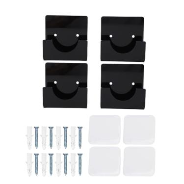 Imagem de HEEPDD Suporte para Haste de Cortina de Cortina de de de Barragem Adesiva de 3,1 Polegadas, Adesivo de Barra de Barra de de 4 Peças Retinente de de Tensão (Preto)