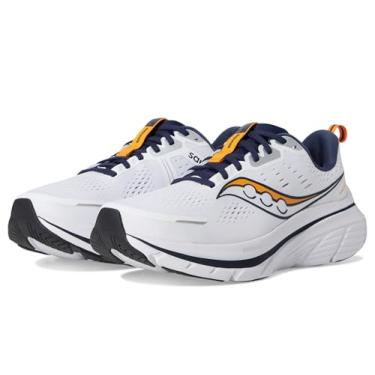Imagem de Saucony Tênis masculino Guide 18, Branco/Azul marinho, 13 Wide