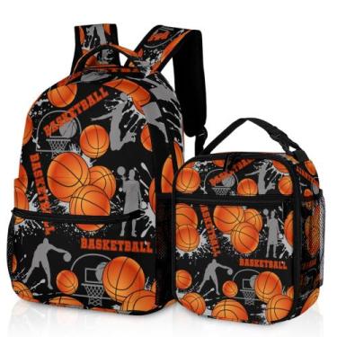 Imagem de Mochila de basquete SKYIGC leve com lancheira de 17 polegadas