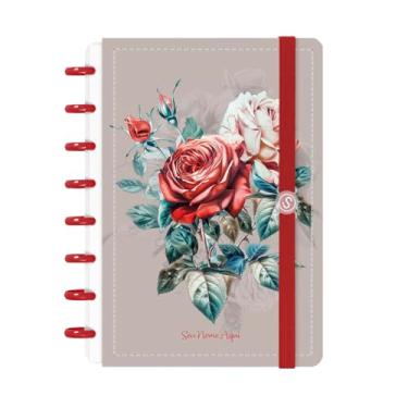 Imagem de Caderno de Disco Inteligente Personalizado Iscool P Floriografia Rosa Bege