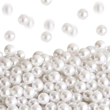 Imagem de 1100 peças de pérolas de marfim de 8 mm para armários de cômoda, pérolas abdominais polidas sem furos para enchimento de vasos, dispersão de mesa, festas de aniversário, Natal, banheiros, decoração de