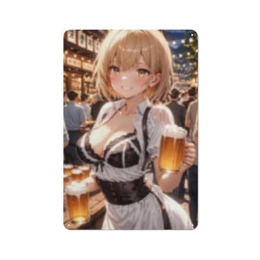 Imagem de Anime Sexy Bikini Hot Girl Pinup Girl Metal Tin Sign Wall Art Poster Decor for Home Bar Club Bedroom Bathroom Man Cave Otaku 20 x 30 cm, AH365
