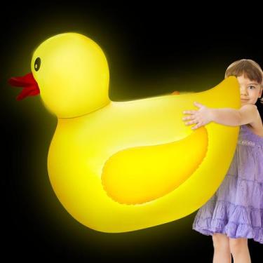 Imagem de Flutuador inflável para piscina de patos Hungdao de 4 pés com luzes LE