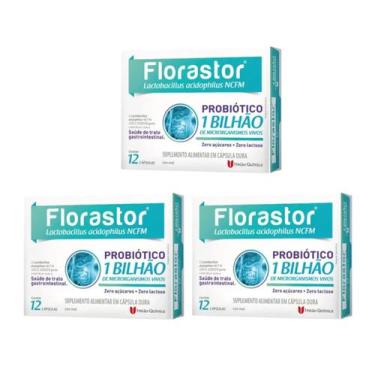 Imagem de Kit 3 Suplemento Florastor C/12 Caps 1bilhao - Uniao Quimica