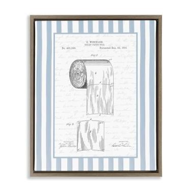 Imagem de Stupell Industries Papel higiênico vintage envernizado marrom emoldurado tela flutuante design de arte de parede por Lettered and Fored, 53 x 43 cm