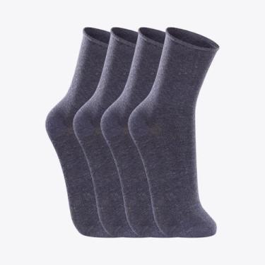 Imagem de Kit 4 Pares de Meias Lupo Masculina Sem Punho 01275-001, Azul,  U