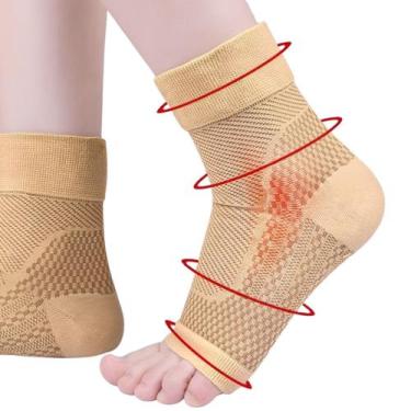 Imagem de Meia De Compressão Sem Ponteira Tornozeleira Ortopédica De Alta Compre