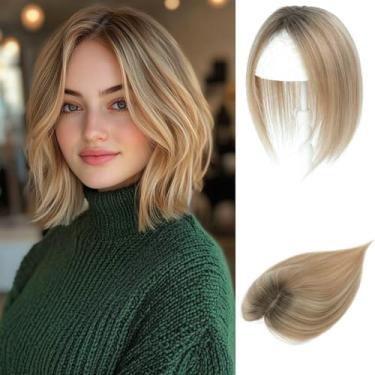 Imagem de BUTYWAY Toppers de cabelo para mulheres Top Hairpieces 7x10CM Swiss Base Clip In Topper Remy Toppers cabelo humano com queda de cabelo fino Capa de cabelo cinza cabelo cremoso lced blone