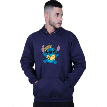 Imagem de Moletom Unissex Canguru Lilo Stitch Hawaiano - Lafre, Azul marinho, P