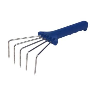 Imagem de Whtkoph Ancinho de Mão, Ancinho de Jardim, Firme, Ferramenta de Jardim Multifuncional Portátil, Cultivador para Plantar, Soltar O Solo E Capinar, Azul, Tamanho real