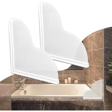 Imagem de Kit de proteção contra respingos de chuveiro, protetores grandes contra respingos para banheira, protetores de canto autoadesivos de chuveiro para manter a água no chuveiro ou na banheira, pacote com