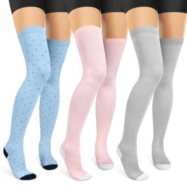 Imagem de Meias de compressão LEVSOX Thigh High 15-20 mmHg para mulheres, 3 pare