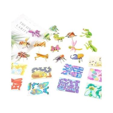 Imagem de 30 Peças De Quebra-Cabeças De Papel 3D De Animais Dinossauros Para Lem