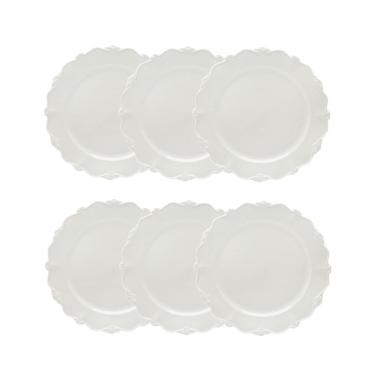 Imagem de Cj 6 Pratos Rasos de Porcelana Fancy Branco 27cm Wolff