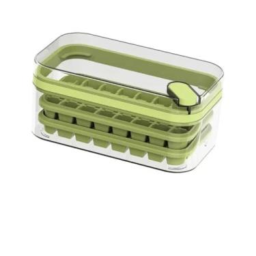 Imagem de Forma de Gelo 1 2 forma Reutilizável Bebida Drink Sucos Água Frutas Bandeja Casa Cozinha Resistente(VERDE)