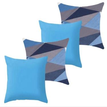 Imagem de Kit 4 Capa de Almofada 40 x 40 Malha com Zíper Lisa e Estampada - Amet