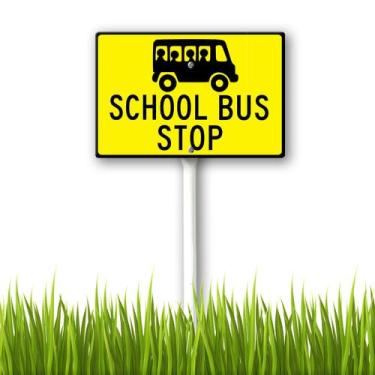 Imagem de Placa de jardim externo com estacas 20 x 30 cm, placas de gramado de alumínio resistente, sem ferrugem, decoração de jardim para negócios, uso ao ar livre, fácil instalação