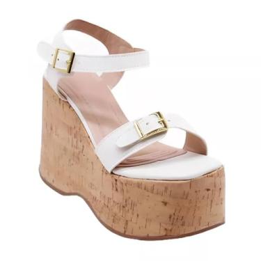 Imagem de 182176FP-Sandália Feminino Anabela Cortiça Plataforma Floter (Off White, BR, Adulto, Numérico, 33)