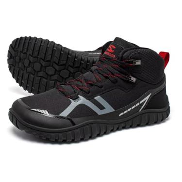 Imagem de HOBIBEAR Barefoot Minimalista Tênis feminino masculino | Zero Drop | Botas de caminhada leves de largura larga, Preto, 10.5 Wide Women/8 Wide Men