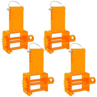 Imagem de GarveeTech Guincho de bolso de estaca de reboque, pacote de 4 guinchos de bolso resistentes com capacidade de 7.348 kg e limite de carga de 2.449 kg para guinchos de caminhão de reboque, laranja