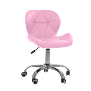 Imagem de Cadeira Office Eiffel Slim Com Base Giratória E Ajustável Rosa