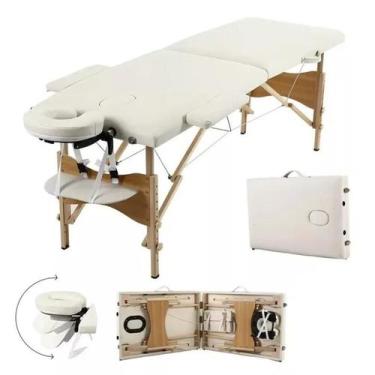 Imagem de Maca Dobrável Reclinável Regulável Portátil Estética - IMPORT, Branco