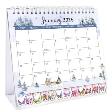Imagem de GuassLee Calendário de mesa dobrável para mesa 2025, 12 meses, de julho de 2025 a junho de 2026, agenda mensal pequena de 19 cm x 15 cm com lista de tarefas, notas e etiqueta para escritório escolar