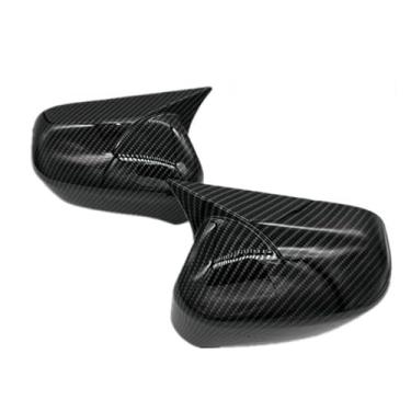 Imagem de 1 par de capa de espelho lateral estilo chifre de boi decoração capa de espelho retrovisor guarnição capa de fibra de carbono para Honda Civic 2006-2012 (sem seta)