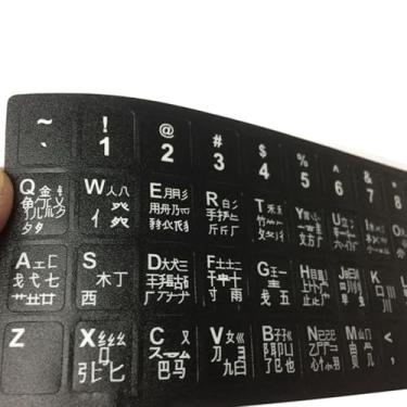 Imagem de XUXHOU Adesivo de Teclado de Idioma Tailandês Padrão Transparente de Peles Ecológicas para o Teclado Tailandês (Cartas brancas tailandesas em preto)