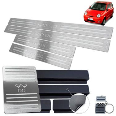 Imagem de Descanso + Soleira Chery QQ 2011 a 2014 Prata Baixo Relevo