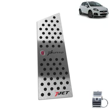 Imagem de Descanso De Pé Aço Inox Fiat Punto T-Jet 2007 A 2012 Preto