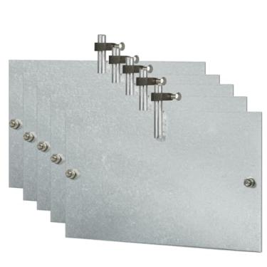 Imagem de Placa de aterramento de aço, HDG, com conector de enterro direto 5/8 listado pela UL, 40.6 cm x 25.4 cm x 1/10.2 cm para proteção contra raios do sistema de haste de aterramento (5 peças 40.6 cm x