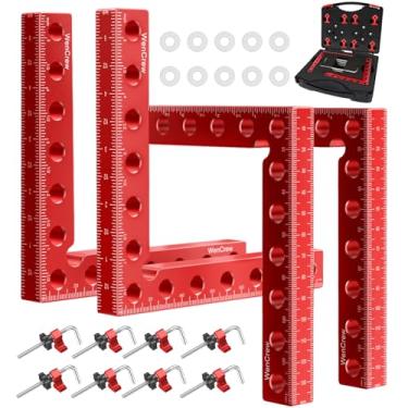 Imagem de Grampos de canto para marcenaria, 4 peças WenCrew braçadeira de ângulo reto de 90 graus 14 cm quadrados de posicionamento ferramentas de marcenaria