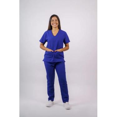 Imagem de Conjunto Pijama Scrub Cirúrgico Hospitalar de Oxford - Toka Brasil, Az