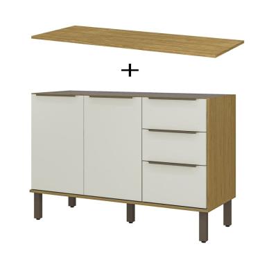 Imagem de Balcao Pia Com Tampo 120 cm Vera BV4TP1 Marrocos Off White MXM