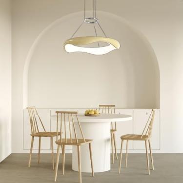 Imagem de Lustre de metal LED moderno com controle remoto criativo mesa de jantar redonda luz pendente nórdica simples lâmpada suspensa iluminação interna embutida quarto sala de estar sala de estar r