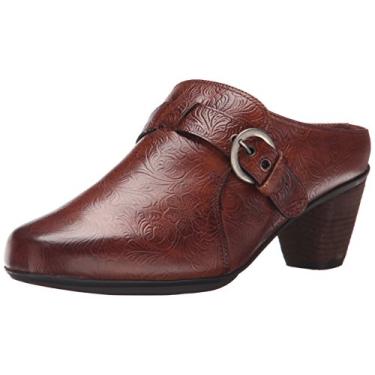 Imagem de Rose Petals Mule feminino Pleasure, Couro trabalhado bronze, 6