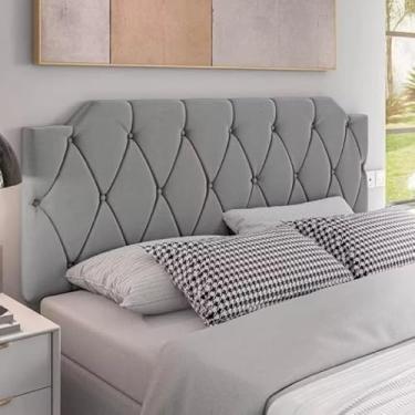 Imagem de Cabeceira Box Estofada Para Cama de Casal até Cama Queen 1,40 a 1,95 Fixação Parede(Cinza,1,40 - casal)