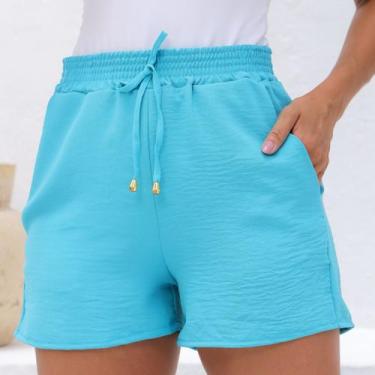 Imagem de Shorts Feminino Dunas Bolsos Cintura Alta Curto Básico - Lori Modas, C