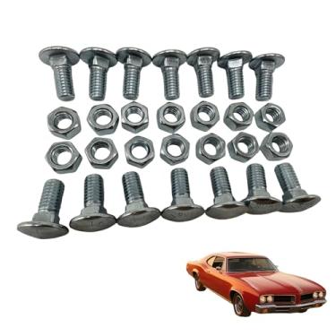 Imagem de BoCID Kit de parafusos dianteiros e traseiros com tampa inoxidável compatível com 1964-1972 Chevelle Nova Lemans Cutlass