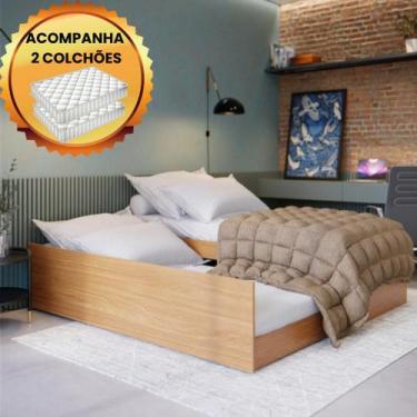 Imagem de Cama Bicama Auxiliar Vira Casal 2 Colchão Solteiro Matrix - HOME AS, N