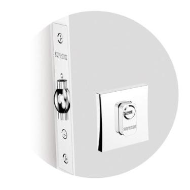 Imagem de Fechadura Rolete Para Porta Pivotante Classic Chave Multiponto Roseta 