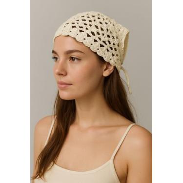 Imagem de Lenço headpiece de crochê touca feito a mão - dondocas.bijus, Rosa beb