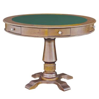 Imagem de Mesa de Jogos Carteado 4 Lugares Victoria Tampo Reversível com Gavetas e Porta Copo Amêndoa GranBelo