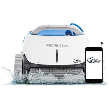 Imagem de Robô Limpador de Piscina com Controle por APP, Escalada em Parede e Esfrega Poderosa de Linha de Água, Dolphin Proteus DX5i, Branco