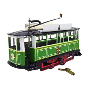 Imagem de simhoa Modelo de bonde antigo, brinquedo de bonde, novidade, acessório fotográfico colecionável para meninas