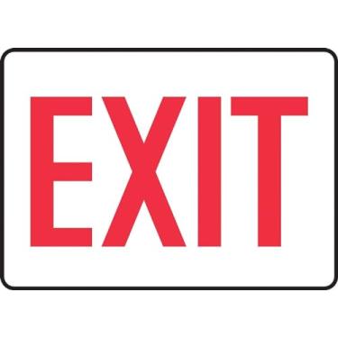Imagem de Accuform Placa de segurança "Exit", vinil adesivo, 25,4 x 35,5 cm (MEXT906VS)