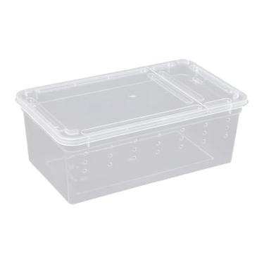 Imagem de Fenteer Caixa de alimentação para répteis, gaiola transparente para terrário, habitat, casa portátil, caixa de reprodução para sapo, animal, tartaruga, Style D